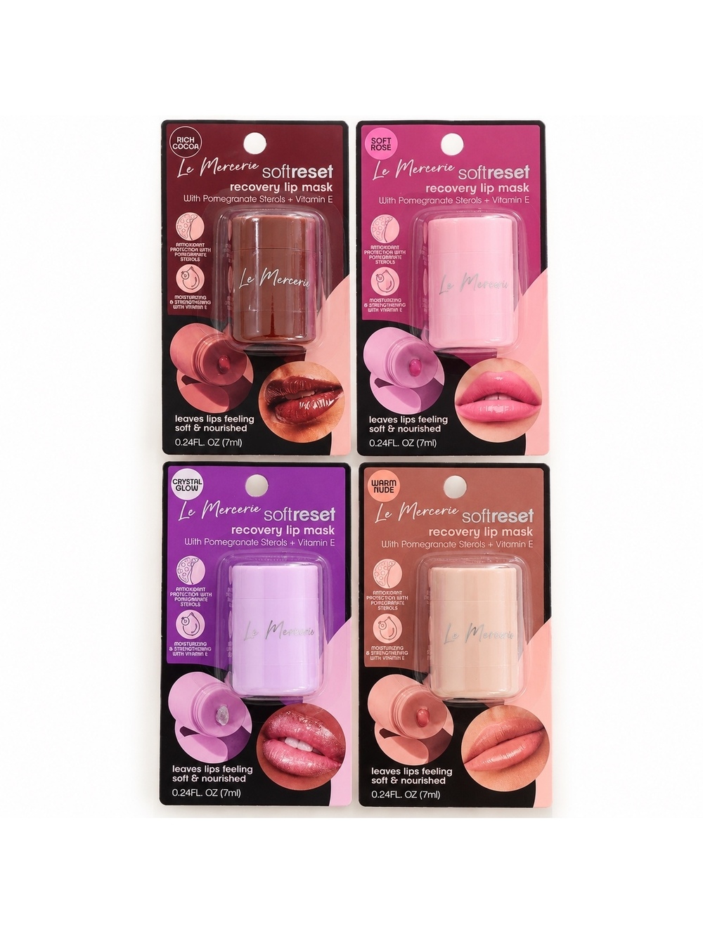 Le Mercerie Softreset Recovery Lip Mask 4-Piece Set NEW